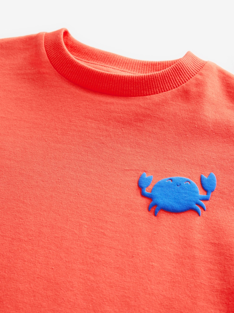 Red Crab Simple Short Sleeve T-Shirt (3mths-7yrs) - Image 3 of 4