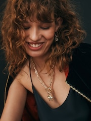 Rockett St George Gold Tone Lock and Key Star Necklace - Image 3 of 6