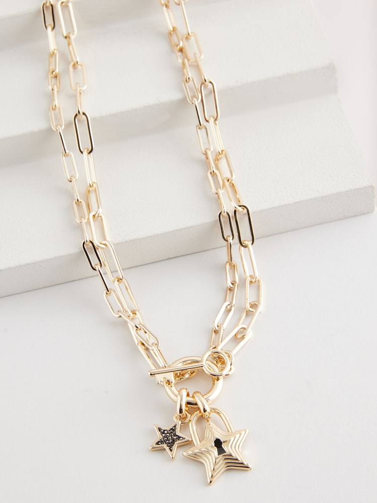 Rockett St George Lock and Key Star Necklace - Image 4 of 6