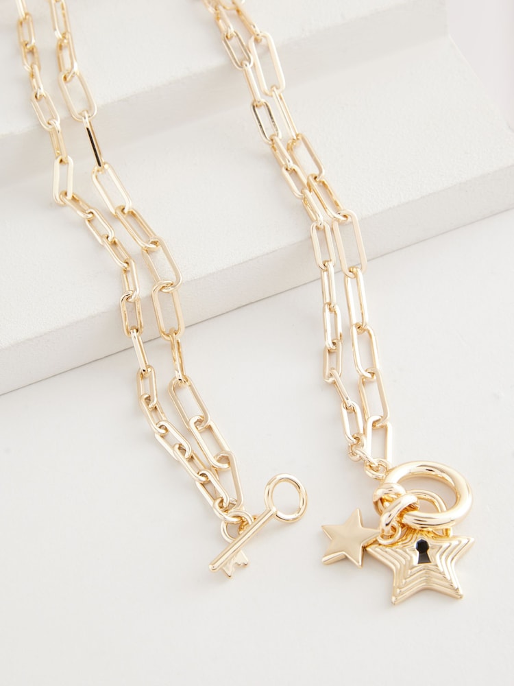 Rockett St George Lock and Key Star Necklace - Image 5 of 6