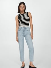 Mango Blue Mom Fit High Waist Jeans - Image 1 of 7
