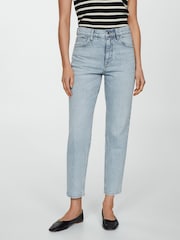 Mango Blue Mom Fit High Waist Jeans - Image 3 of 7