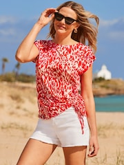 Sosandar Pink Animal Print Jersey T-Shirt - Image 2 of 5