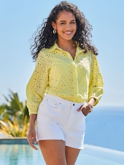 Sosandar Yellow Broderie Shirt - Image 4 of 5