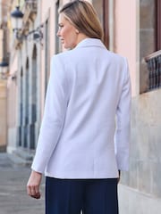 Sosandar White Double Breasted Blazer - Image 3 of 5