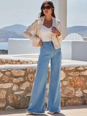 Sosandar Cream Boucle Raw Edge Jacket - Image 2 of 5