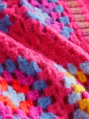 وردي - Hand Crochet Long Sleeve Crew Neck Cardigan - صورة 7 من 7