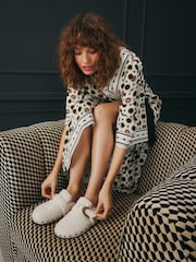 Rockett St George Cream Borg Mule Slippers - Image 2 of 8