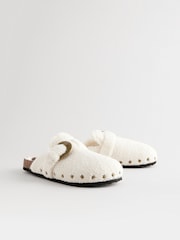 Rockett St George Cream Borg Mule Slippers - Image 4 of 8