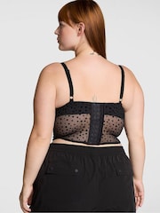 Zwart - Victoria's Secret PINK kanten corsetbeha top met knipoog-sterrenmotief - Image 2 of 3