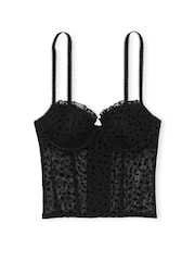 Zwart - Victoria's Secret PINK kanten corsetbeha top met knipoog-sterrenmotief - Image 3 of 3