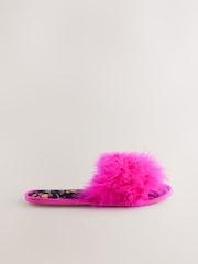 Rockett St George Pink Faux Fur Slippers - Image 2 of 5