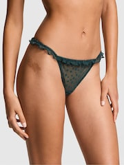 Victoria's Secret PINK Deep Forest Green G String Star Chaser Lace Knickers - Image 1 of 3