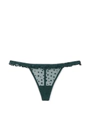Victoria's Secret PINK Deep Forest Green G String Star Chaser Lace Knickers - Image 3 of 3
