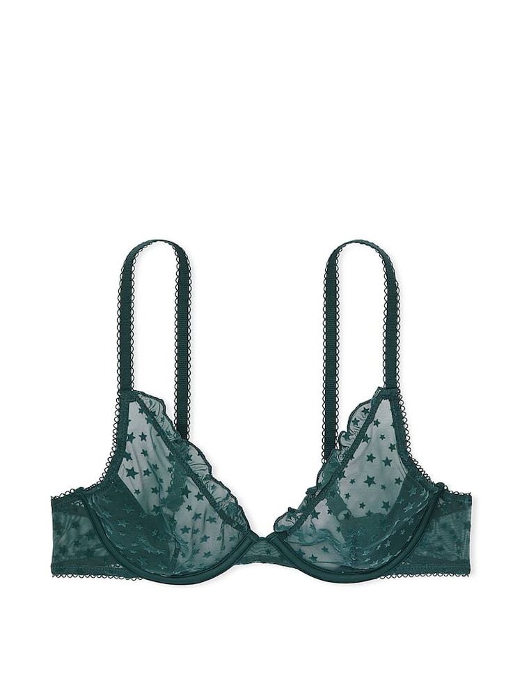 Victoria's Secret PINK Deep Forest Green Plunge Star Chaser Lace Unlined Bra - Image 3 of 3