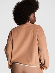 Victoria's Secret PINK Toffee Brown Half Zip Fleece Sweatshirt - Image 2 of 3