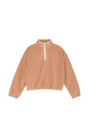 Victoria's Secret PINK Toffee Brown Half Zip Fleece Sweatshirt - Image 3 of 3