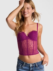 Victoria's Secret PINK Thriller Purple The Wink Star Chaser Lace Corset Bra Top - Image 1 of 3