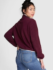 Victoria's Secret PINK Purple Rose Half Zip Fleece Sweatshirt - Image 2 of 4