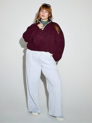 Victoria's Secret PINK Purple Rose Half Zip Fleece Sweatshirt - Image 4 of 4