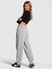 Victoria's Secret PINK Grey Heather Cuffed Diamante Fleece Joggers - Image 2 of 3