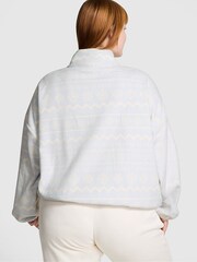 Victoria's Secret PINK Hydrangea Blue Half Zip Fleece Sweatshirt - Image 2 of 3