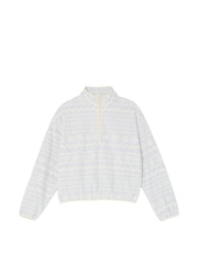 Victoria's Secret PINK Hydrangea Blue Half Zip Fleece Sweatshirt - Image 3 of 3
