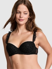 Zwart - Victoria's Secret PINK beha van kant met sterretjesmotief - Image 1 of 3