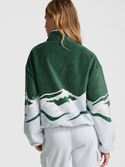 Victoria's Secret PINK Deep Forest Green Half Zip Fleece Sweatshirt - Image 2 of 3