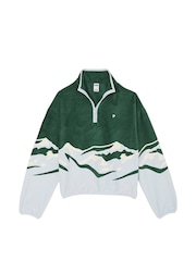 Victoria's Secret PINK Deep Forest Green Half Zip Fleece Sweatshirt - Image 3 of 3