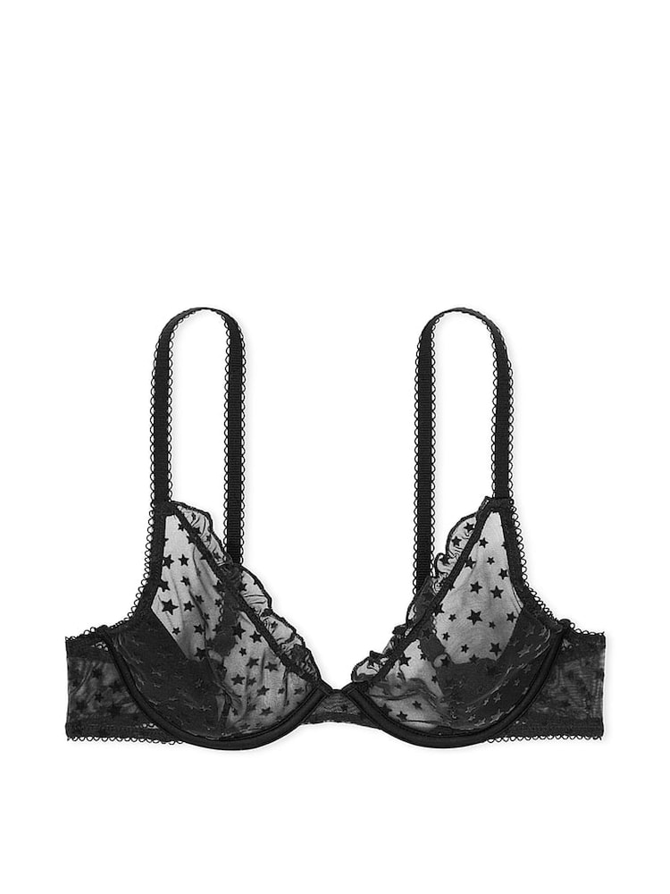 Zwart - Victoria's Secret PINK kanten ongevoerde beha met sterretjesmotief - Image 3 of 3