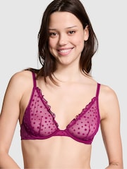 Thriller Paars - Victoria's Secret PINK kanten ongevoerde beha met sterretjesmotief - Image 1 of 3