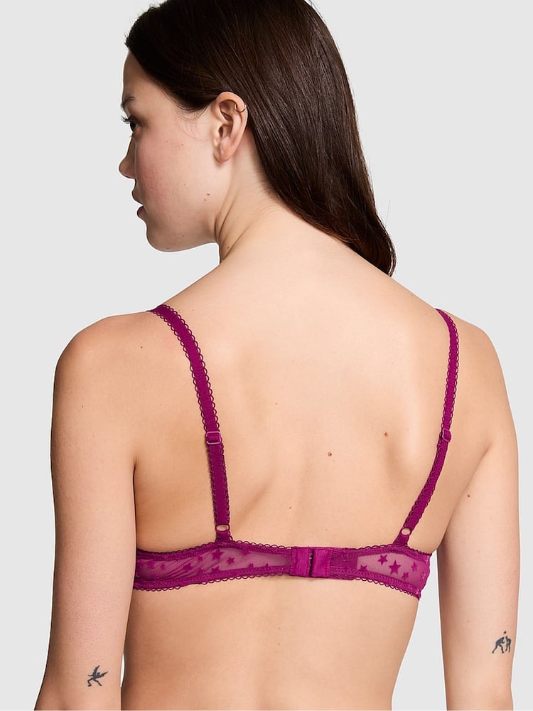 Thriller Paars - Victoria's Secret PINK kanten ongevoerde beha met sterretjesmotief - Image 2 of 3