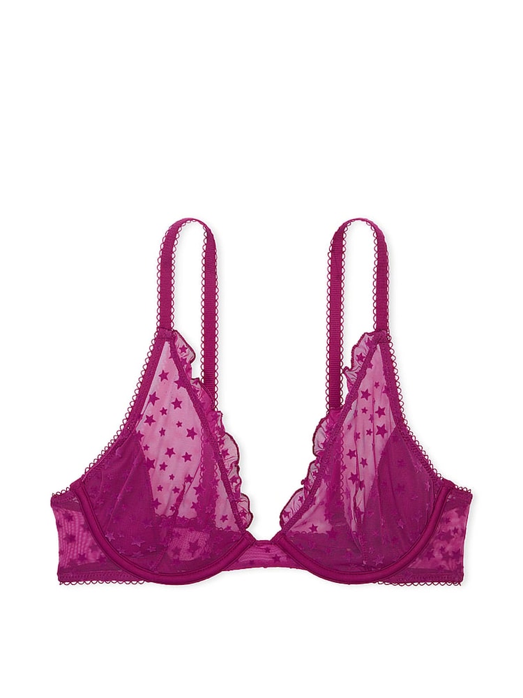 Thriller Paars - Victoria's Secret PINK kanten ongevoerde beha met sterretjesmotief - Image 3 of 3