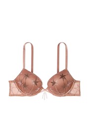 Victoria's Secret Rose Gold Add 2 Cups Bombshell Star Embroidery Push Up Bra - Image 3 of 4