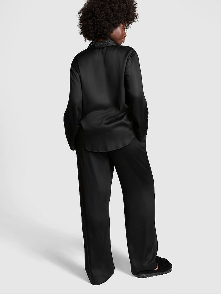 Victoria's Secret PINK Black Diamante Long Pyjama Set - Image 2 of 2