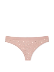 Victoria's Secret Pink Zinc Heart Foil Nude Thong Knickers - Image 3 of 3