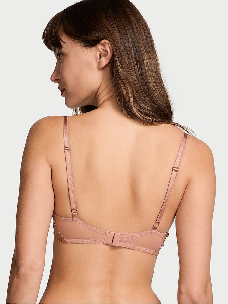 Victoria's Secret Rose Gold Unlined Demi Star Embroidery Bra - Image 2 of 5