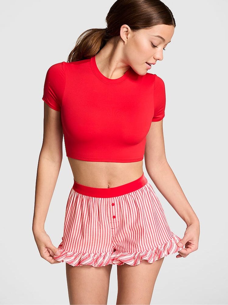 Victoria's Secret PINK Vermillion Red Stripe Short Pyjama Bottoms - Image 1 of 4