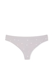 Victoria's Secret Silver Pearl Grey Stars Thong Knickers - Image 3 of 3