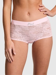 Victoria's Secret PINK Pink Tulip Diamante Short Floral Lace Knickers - Image 1 of 3