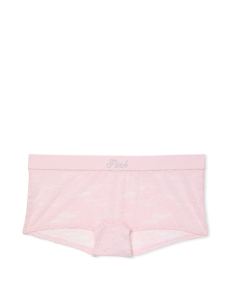 Victoria's Secret PINK Pink Tulip Diamante Short Floral Lace Knickers - Image 3 of 3