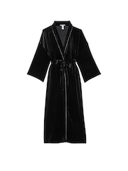 Victoria's Secret Black Star Embroidery Velvet Long Robe - Image 3 of 4