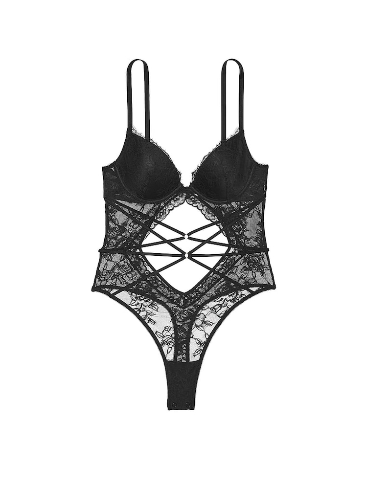 Victoria's Secret Black Rose Lace Bodysuit - Image 3 of 3