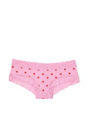 Victoria's Secret PINK Pink Floral Lace Trim Rib Cheeky Knickers - Image 3 of 3