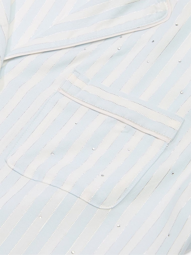 Victoria's Secret Soft Sky Stripe Blue Flannel Long Pyjama Set - Image 4 of 4 Victoria's Secret Soft Sky Stripe Blue Flannel Long Pyjama Set - Image 4 of 4