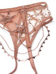 Victoria's Secret Rose Gold Star Embroidery Suspenders - Image 4 of 4