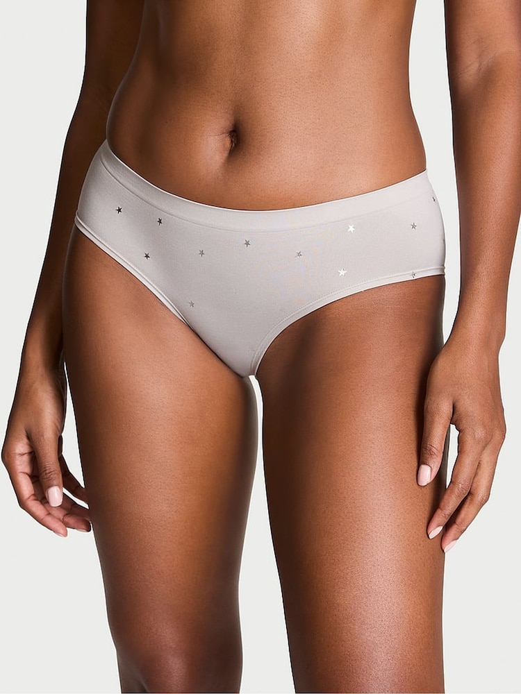 Victoria's Secret Silver Pearl Grey Stars Hipster Knickers - Image 1 of 3