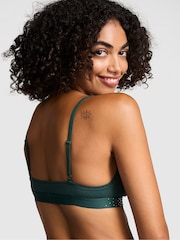 Victoria's Secret PINK Deep Forest Green Diamante Cotton Logo Triangle Bralette - Image 2 of 3