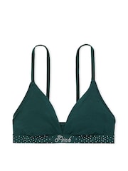 Victoria's Secret PINK Deep Forest Green Diamante Cotton Logo Triangle Bralette - Image 3 of 3